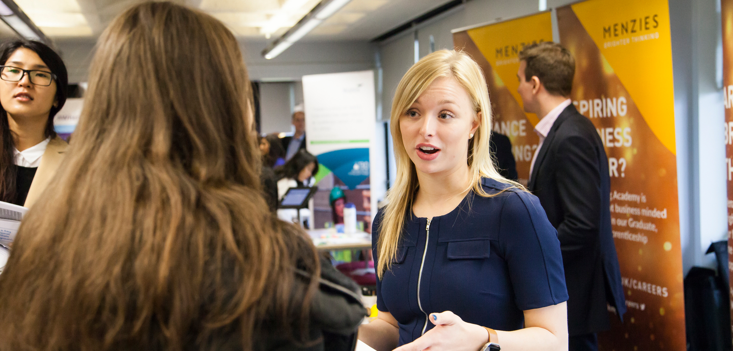 People at a careers fair