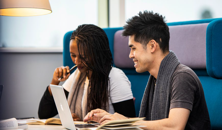 Two students studying