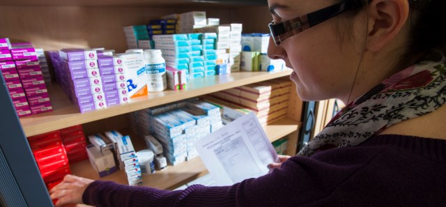 Lab technician in the Pharmacy Practice Lab - dispensing medicines