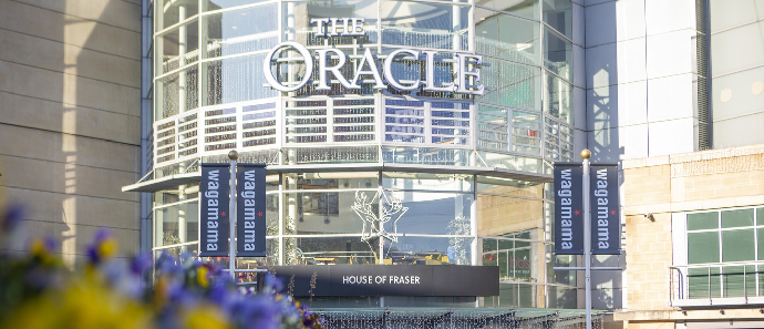 The Oracle shopping centre in Reading's town centre.